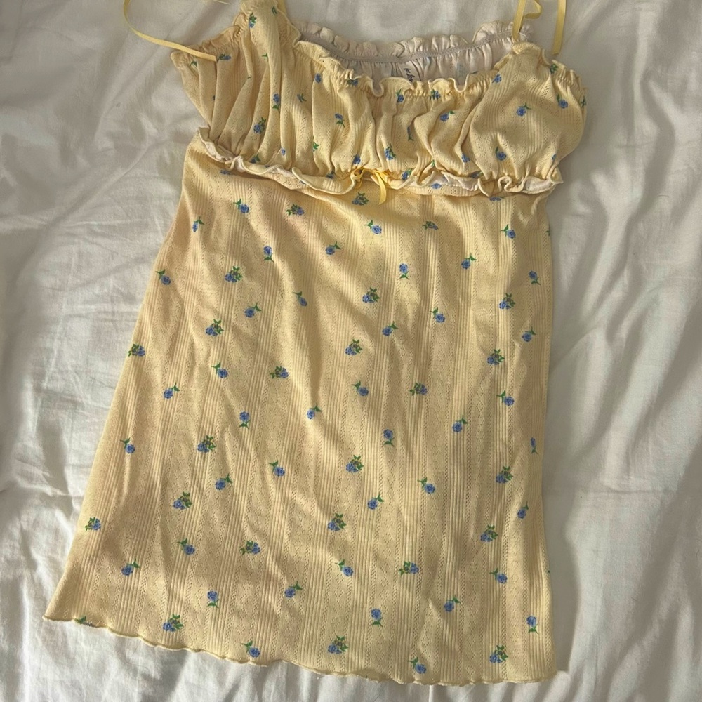 For Love & Lemons Pointelle Blossom Slip Dress